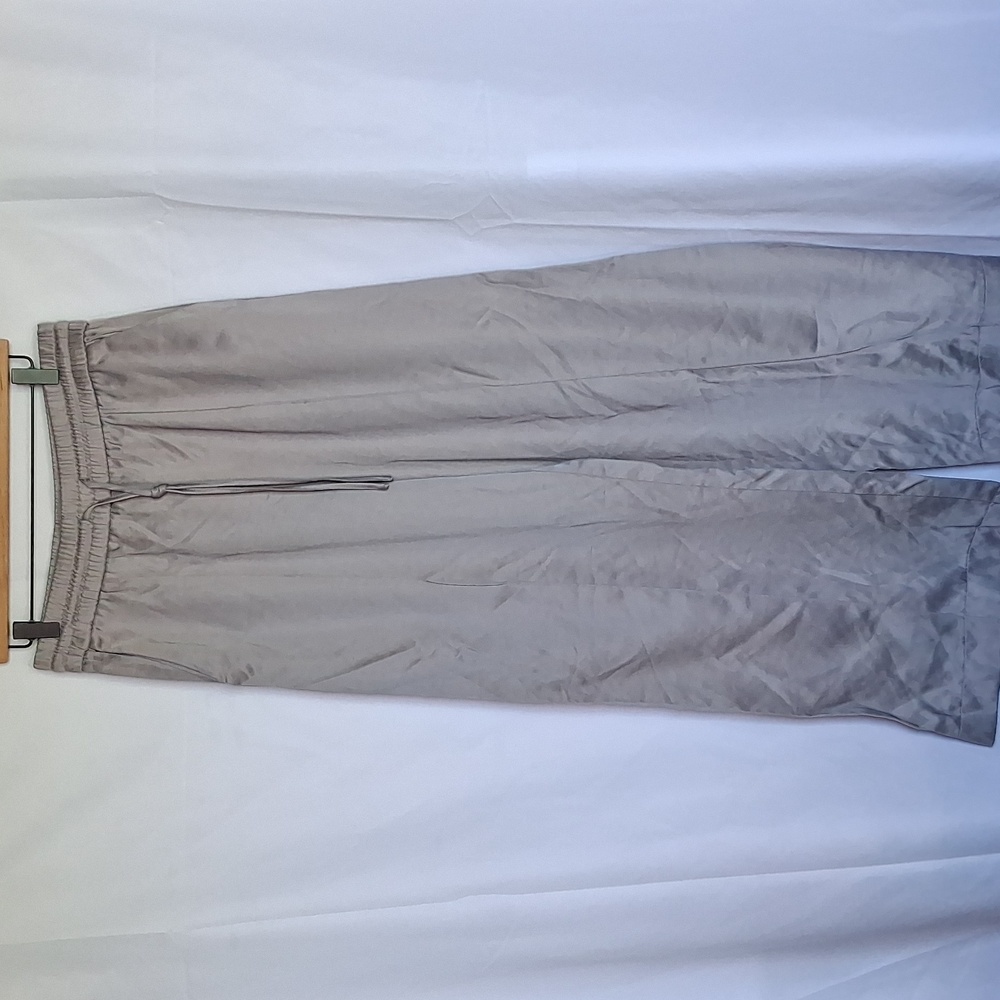 Zara Women's Wide Leg Bohemian Trousers Pants Gray Size L - Picture 9 of 9